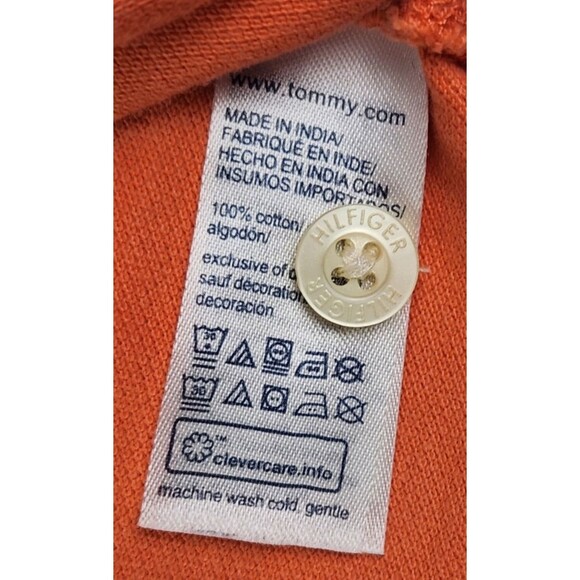 Vintage Tommy Hilfiger Men’s Polo Shirt XL – Orange/White Striped, Short Sleeve - Picture 6 of 8